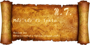 Mátéfi Tekla névjegykártya
